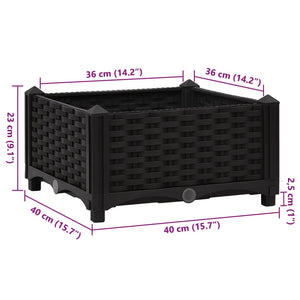 Fioriera Rialzata 40x40x23 cm in Polipropilene cod mxl 40698