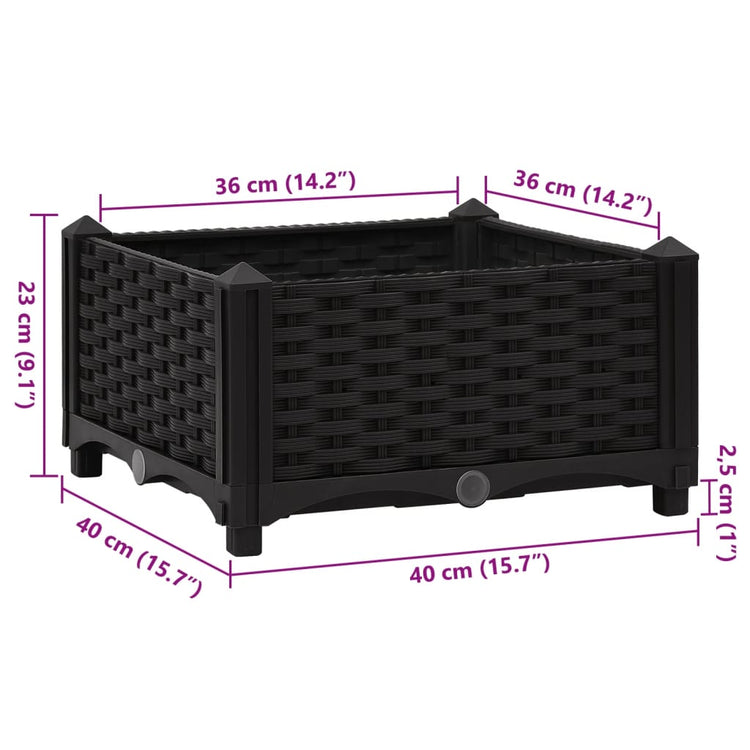 Fioriera Rialzata 40x40x23 cm in Polipropilene cod mxl 40698