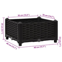 Fioriera Rialzata 40x40x23 cm in Polipropilene 316526