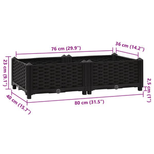 Fioriera Rialzata 80x40x23 cm in Polipropilene cod mxl 46211