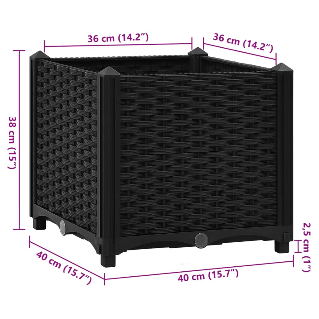 Fioriera Rialzata 40x40x38 cm in Polipropilene cod mxl 67139