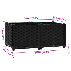 Fioriera Rialzata 80x40x38 cm in Polipropilene cod mxl 47888