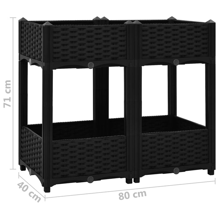 Fioriera Rialzata 80x40x71 cm in Polipropilene 316535