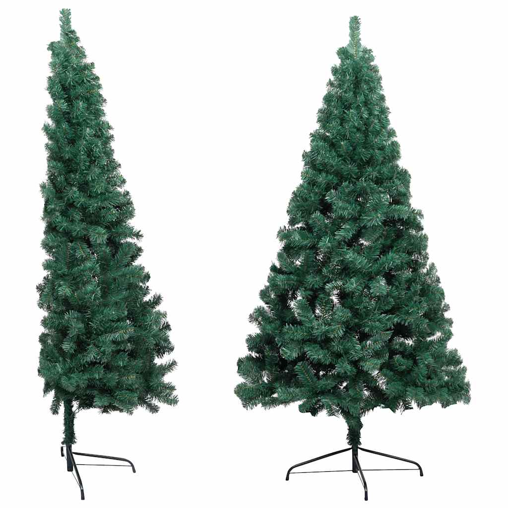 Set Albero Natale Artificiale a Metà LED e Palline Verde 180 cm 3077479