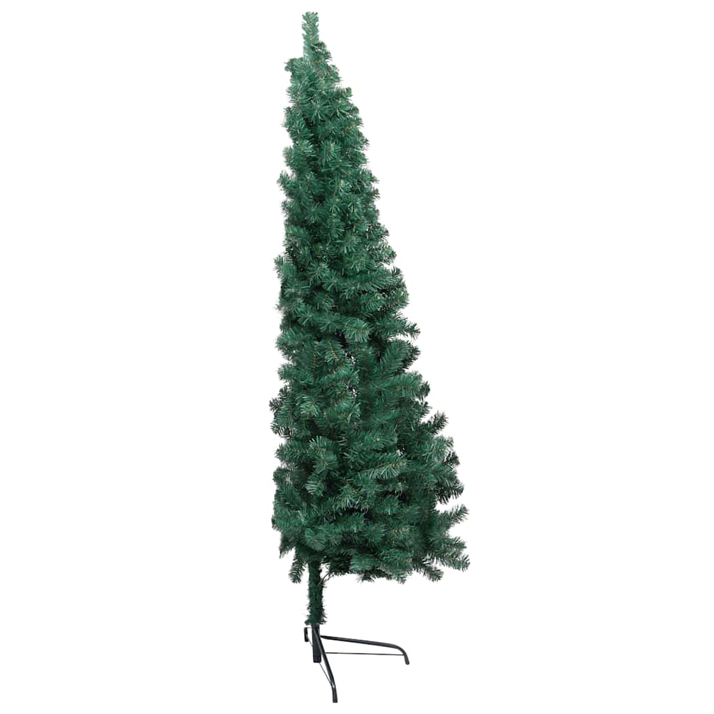 Set Albero Natale Artificiale a Metà LED e Palline Verde 180 cm 3077479