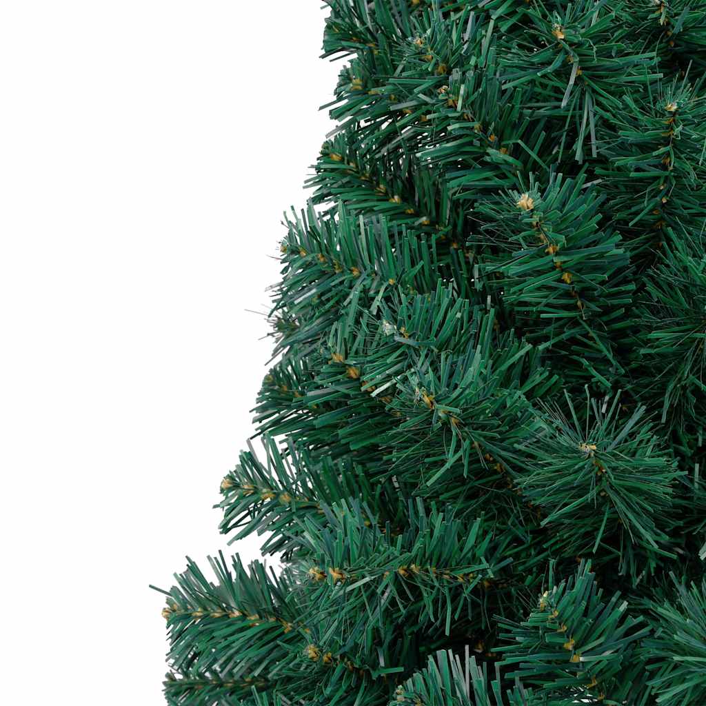 Set Albero Natale Artificiale a Metà LED e Palline Verde 180 cm 3077479