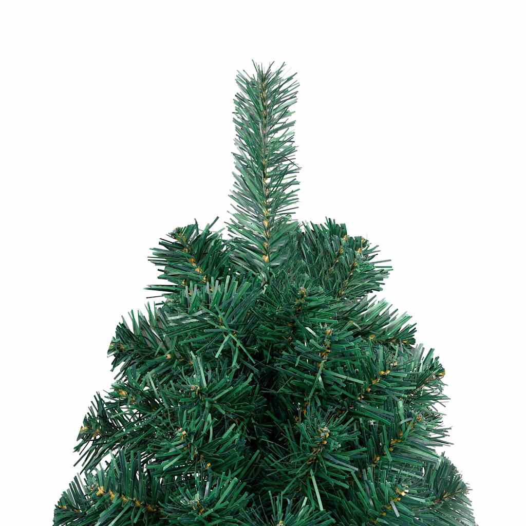 Set Albero Natale Artificiale a Metà LED e Palline Verde 180 cm 3077479