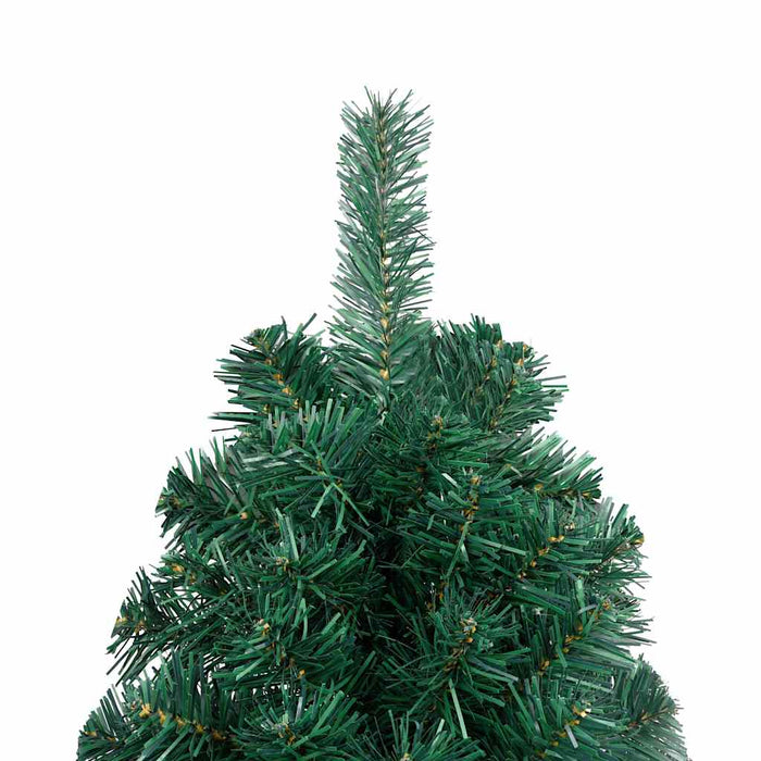 Set Albero Natale Artificiale a Metà LED e Palline Verde 180 cm 3077479