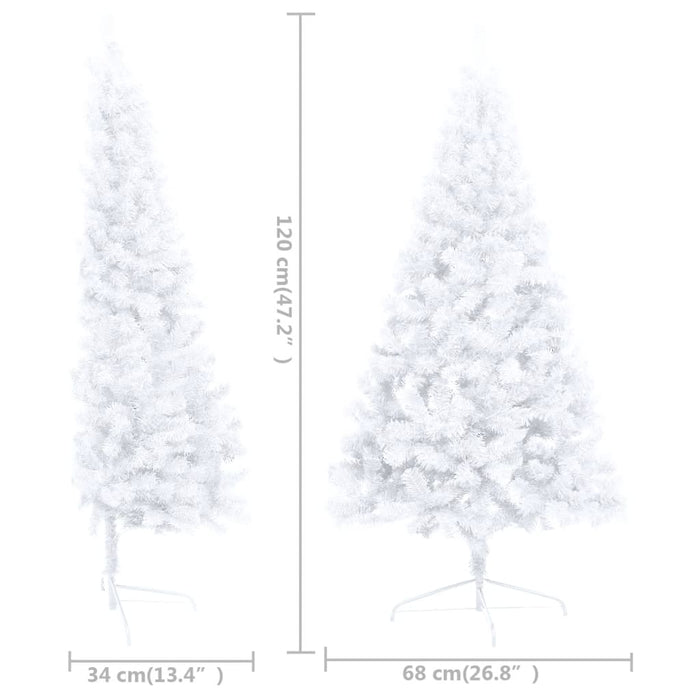 Set Albero Natale Artificiale a Metà LED Palline Bianco 120cm  cod mxl 27635