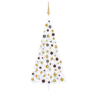 Set Albero Natale Artificiale a Metà LED Palline Bianco 180cm  cod mxl 27352