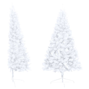 Set Albero Natale Artificiale a Metà LED Palline Bianco 180cm  cod mxl 27352