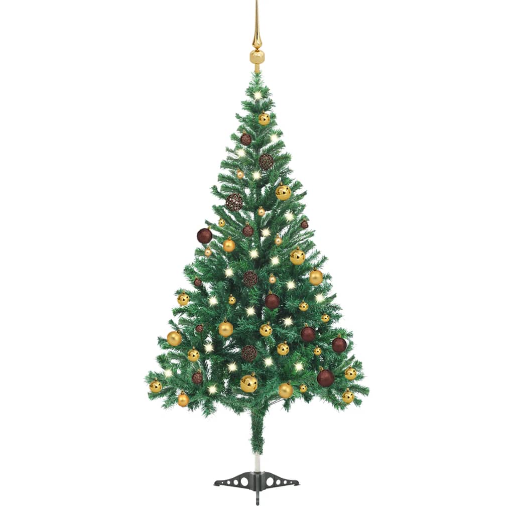 Set Albero Natale Artificiale con LED e Palline 180 cm 564 Rami cod mxl 24686