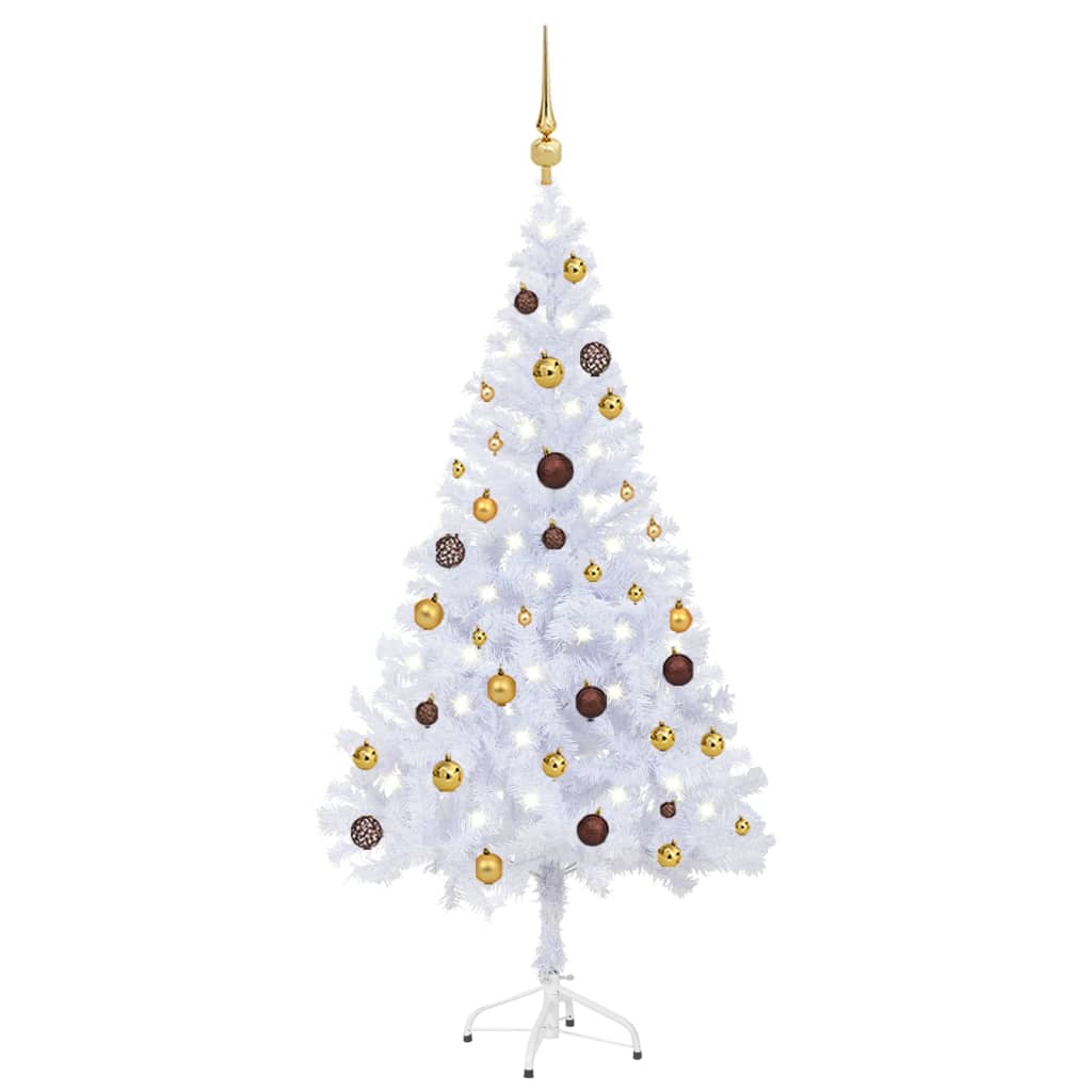 Set Albero Natale Artificiale con LED e Palline 150 cm 380 Rami cod mxl 51488