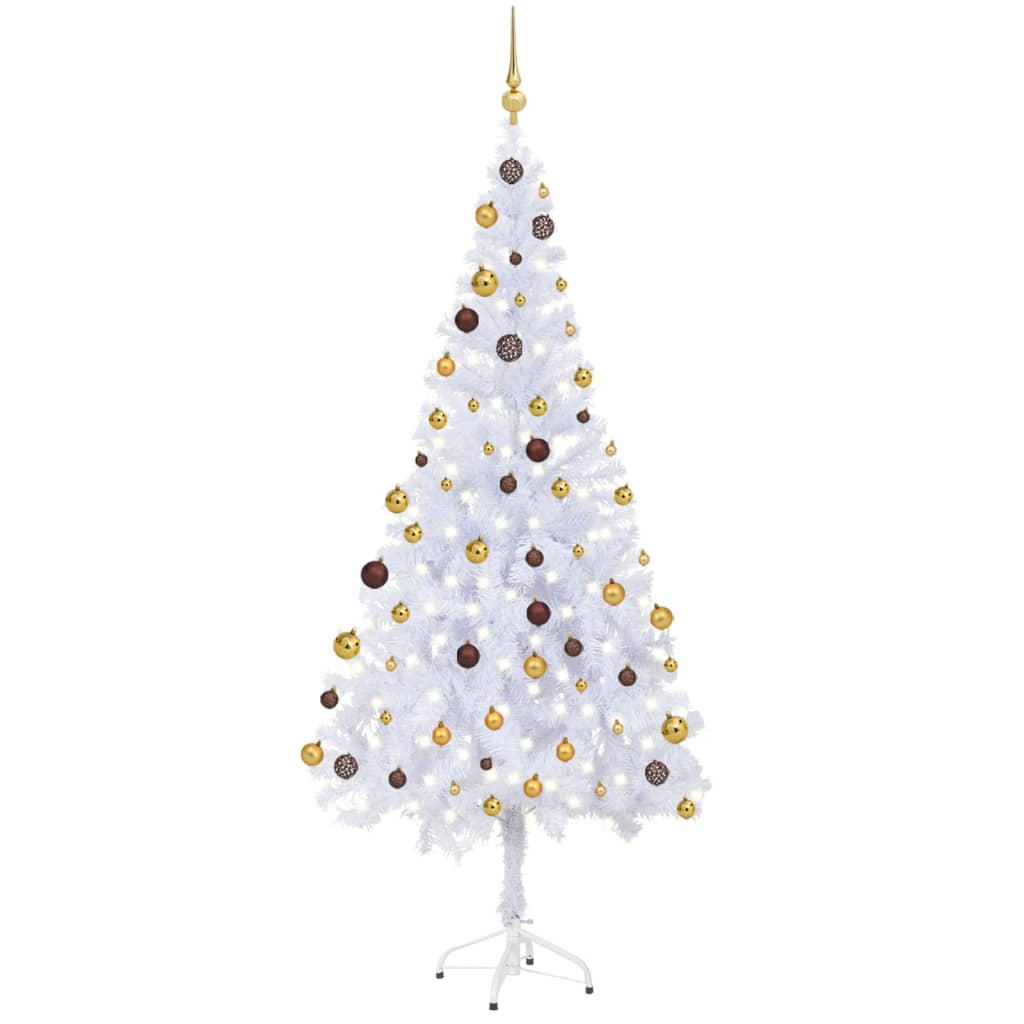 Set Albero Natale Artificiale con LED e Palline 180 cm 620 Rami cod mxl 67938