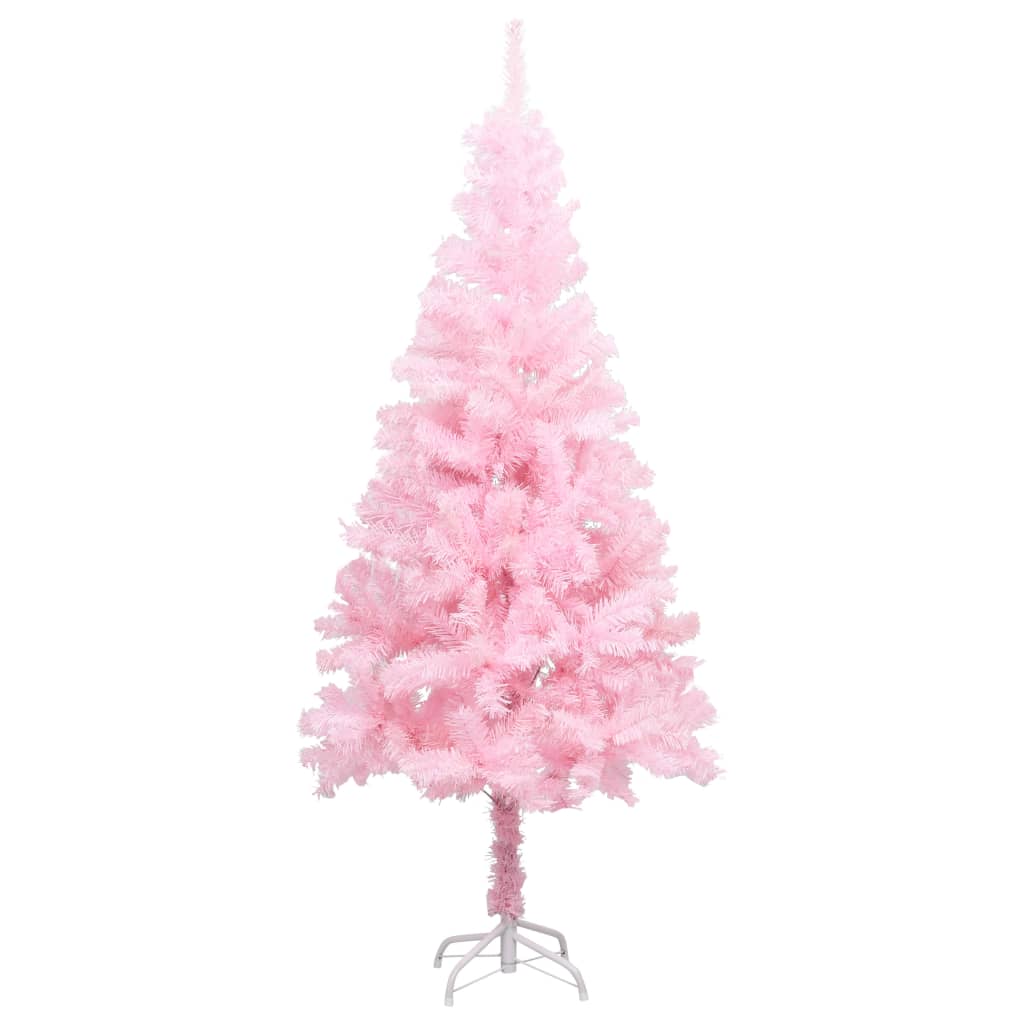 Set Albero Natale Artificiale con LED e Palline Rosa 150 cm PVC cod mxl 24679