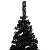 Set Albero Natale Artificiale con LED e Palline Nero 210 cm PVC cod mxl 36019