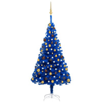 Set Albero Natale Artificiale con LED Palline Blu 150 cm PVC 3077508