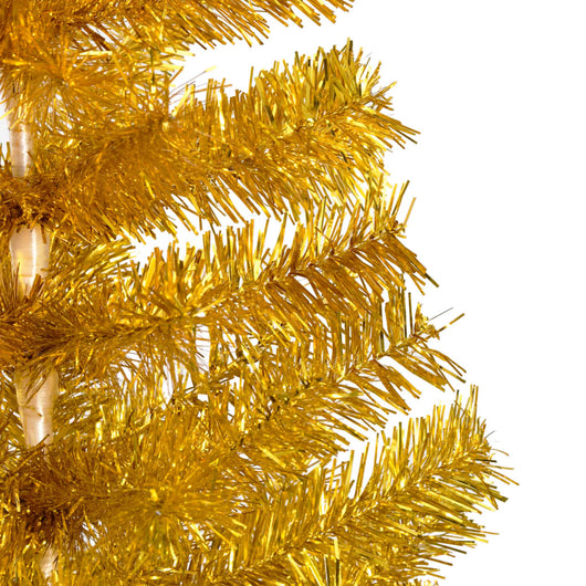 Set Albero Natale Artificiale con LED e Palline Oro 150cm PET cod mxl 24731