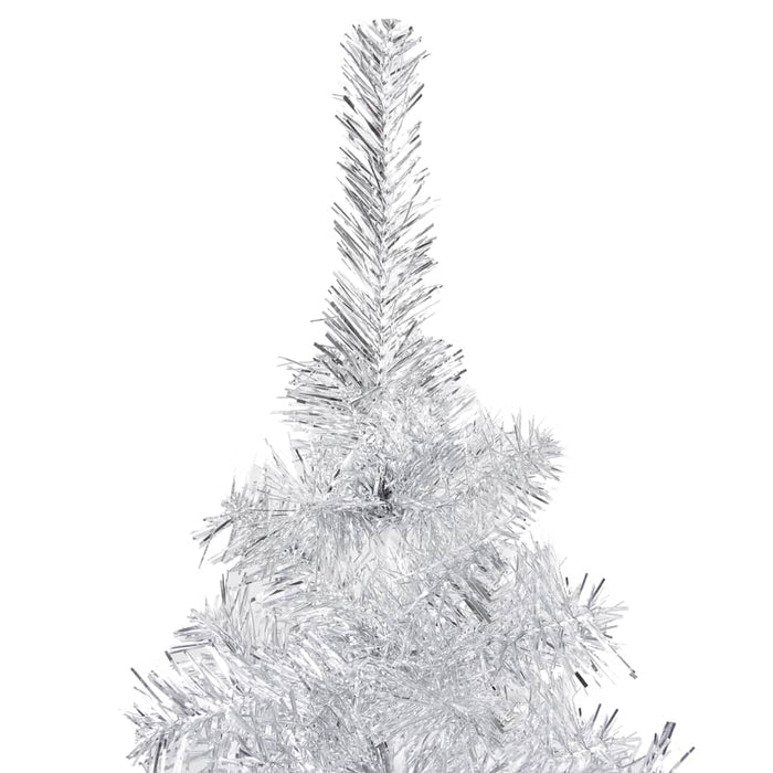 Set Albero Natale Artificiale LED e Palline Argento 240 cm PET cod mxl 36364