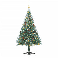 Set Albero Natale Satinato con LED Palline e Pigne 150 cm  cod mxl 27115