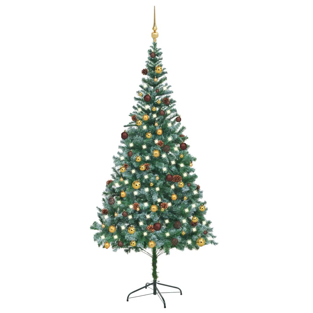 Set Albero Natale Artificiale con LED Palline e Pigne 210 cm  cod mxl 67949