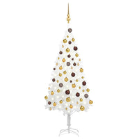 Set Albero Natale Artificiale con LED e Palline Bianco 120 cm  cod mxl 25972