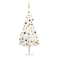 Set Albero Natale Artificiale con LED e Palline Bianco 150 cm  cod mxl 26908