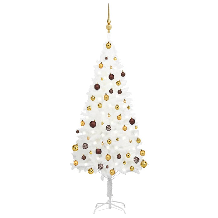 Set Albero Natale Artificiale con LED e Palline Bianco 150 cm  cod mxl 26908