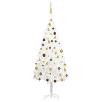 Albero Natale Artificiale con LED e Palline Bianco 180 cm 3077548