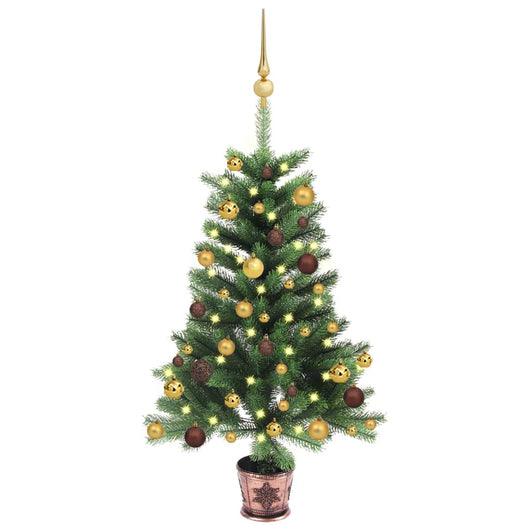 Albero di Natale Artificiale con LED e Set Palline 65 cm Verde cod mxl 9212