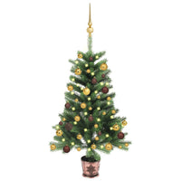 Albero di Natale Artificiale con LED e Set Palline 90 cm Verde cod mxl 15617