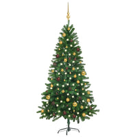 Set Albero Natale Artificiale con LED e Palline Verde 180 cm  cod mxl 18332