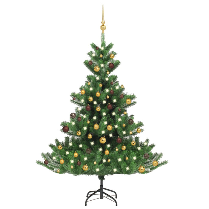 Albero Natale Artificiale Abete Nordmann LED Palline Verde150cm cod mxl 21003