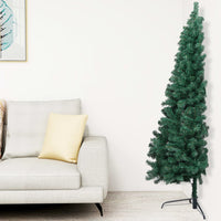 Set Albero Natale Artificiale a Metà LED e Palline Verde 150cm  cod mxl 25382