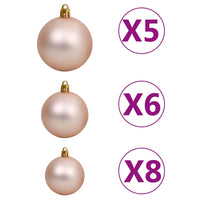 Set Albero Natale Artificiale a Metà LED Palline Bianco 180cm  cod mxl 27350