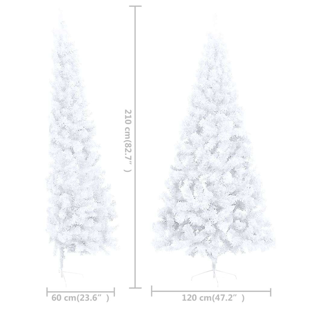 Set Albero Natale Artificiale a Metà LED Palline Bianco 210cm  cod mxl 16219