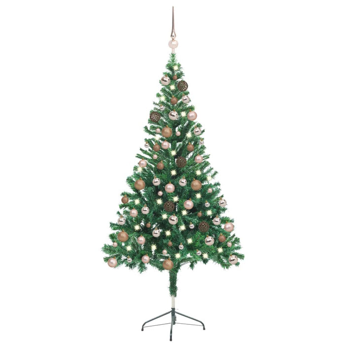 Set Albero Natale Artificiale con LED e Palline 150 cm 380 Rami  cod mxl 13598