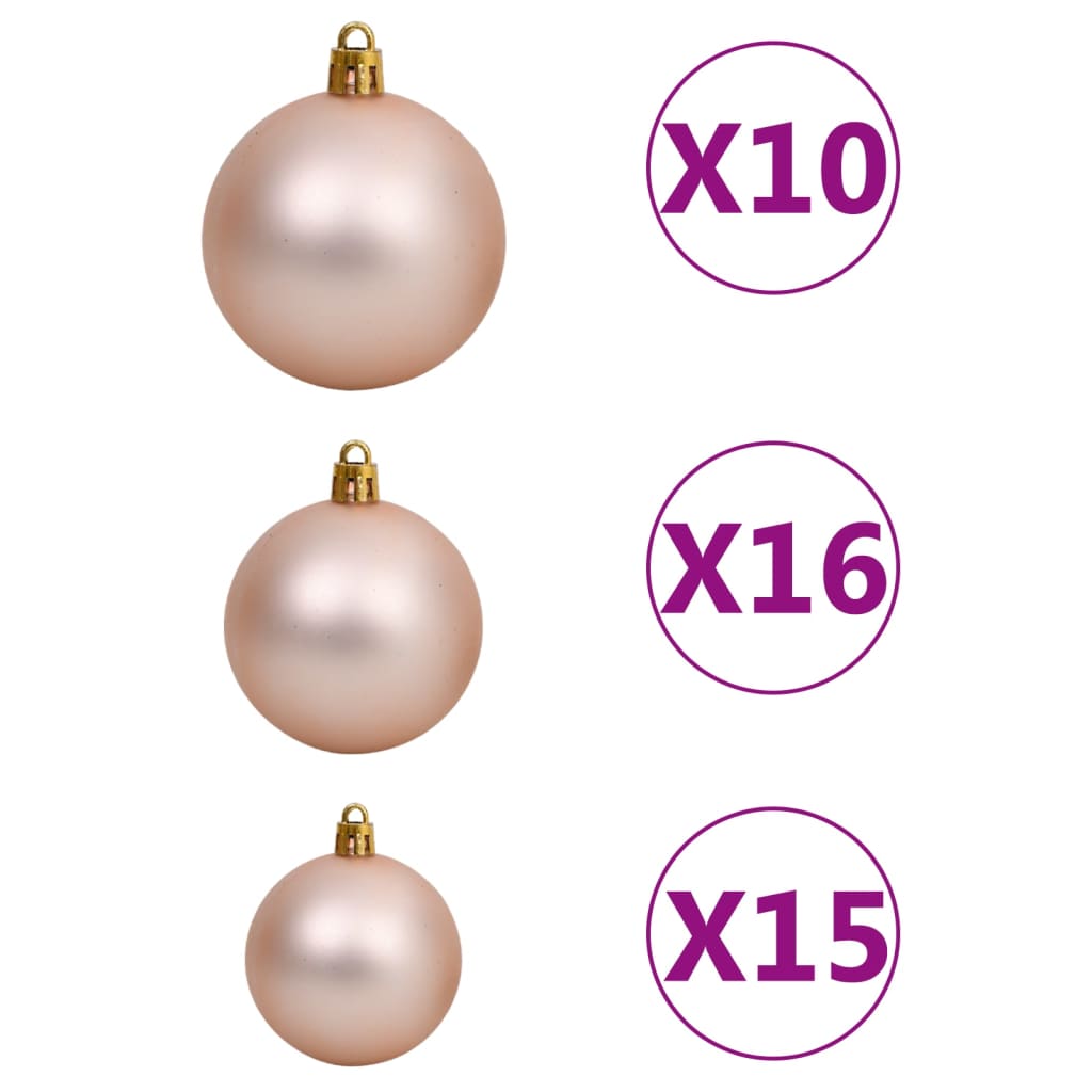 Set Albero Natale Artificiale con LED e Palline 210 cm 910 Rami   cod mxl 6950