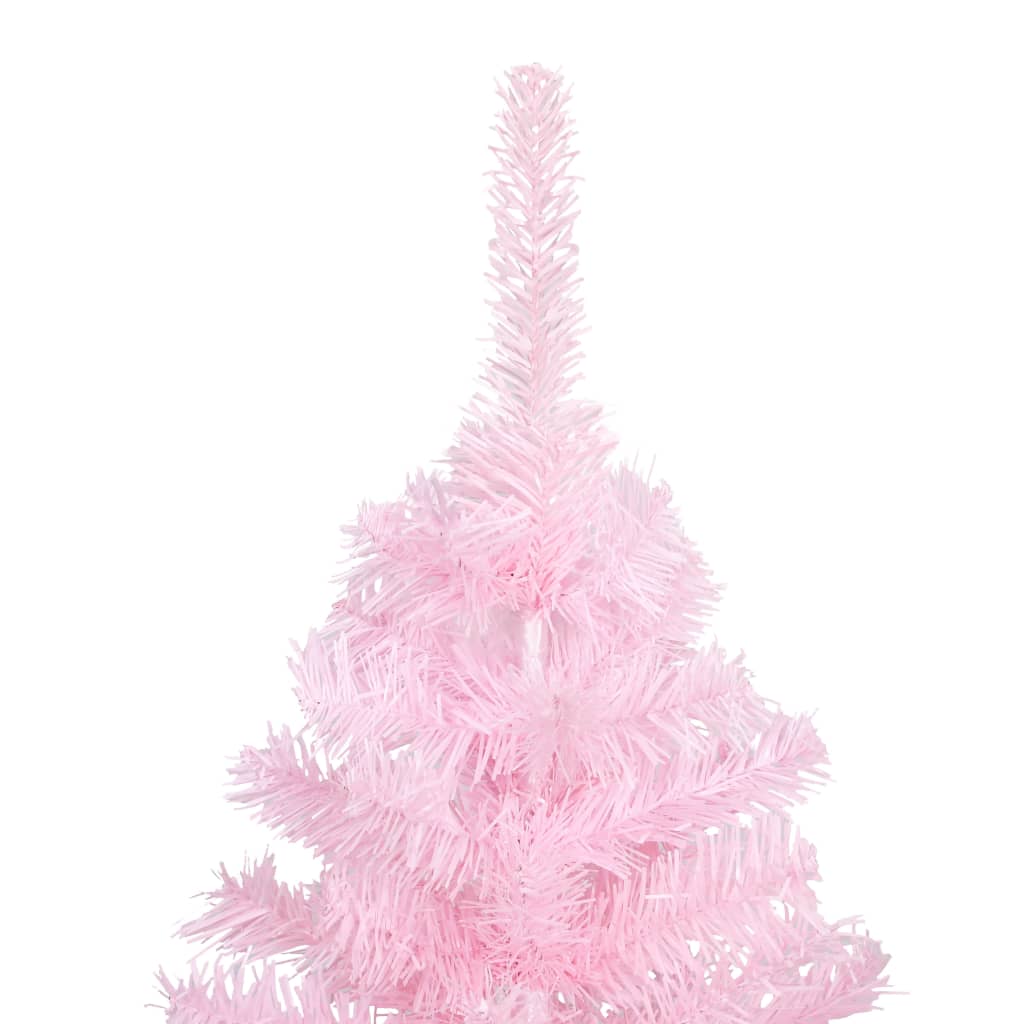 Set Albero Natale Artificiale con LED e Palline Rosa 210 cm PVC cod mxl 28038