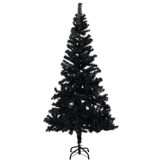 Set Albero Natale Artificiale con LED e Palline Nero 150 cm PVC cod mxl 17095