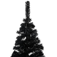 Set Albero Natale Artificiale con LED e Palline Nero 240 cm PVC  cod mxl 28032