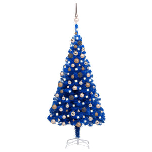 Set Albero Natale Artificiale con LED e Palline Blu 180 cm PVC  cod mxl 17089