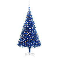 Set Albero Natale Artificiale con LED e Palline Blu 240 cm PVC 3077597