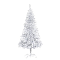 Set Albero Natale Artificiale LED e Palline Argento 150cm PET  cod mxl 17005