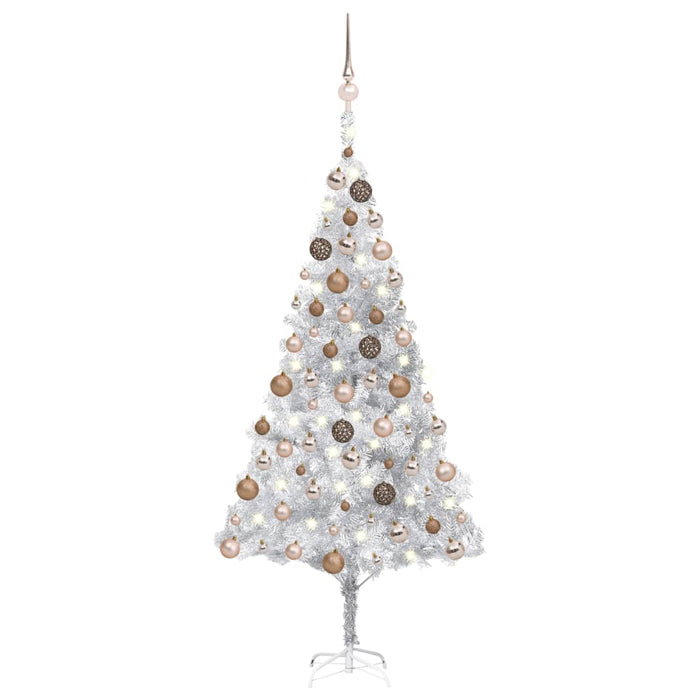 Set Albero Natale Artificiale LED e Palline Argento 180cm PET  cod mxl 27050