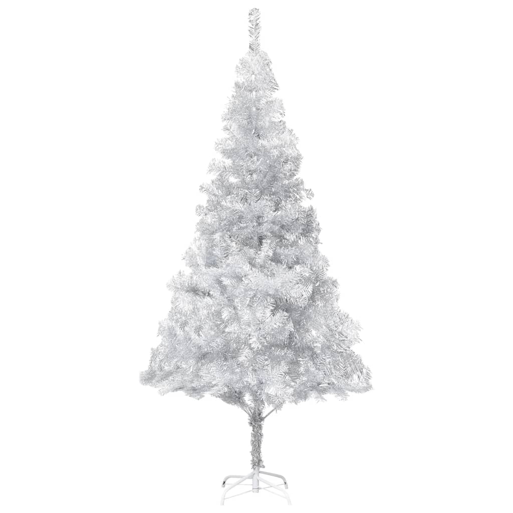 Set Albero Natale Artificiale LED e Palline Argento 240 cm PET  cod mxl 26082