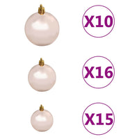 Set Albero Natale Artificiale LED e Palline Argento 240 cm PET  cod mxl 26082