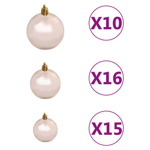 Set Albero Natale Artificiale LED e Palline Argento 240 cm PET  cod mxl 26082