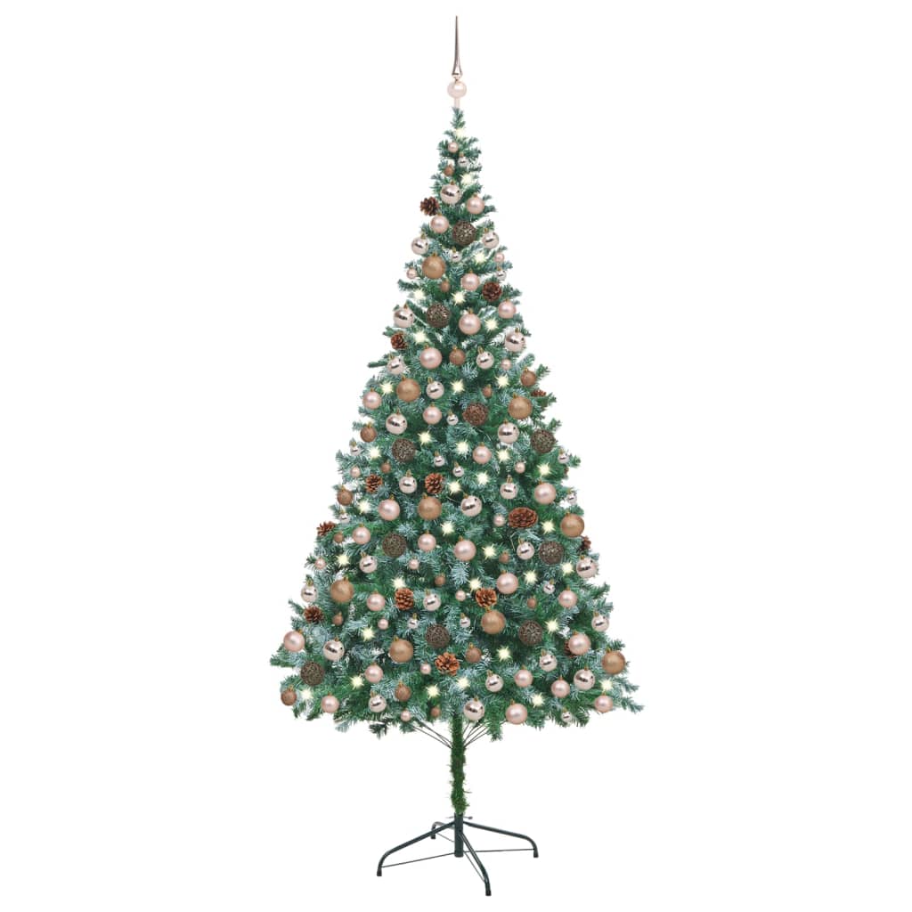 Set Albero Natale Artificiale con LED Palline e Pigne 210 cm  cod mxl 67951