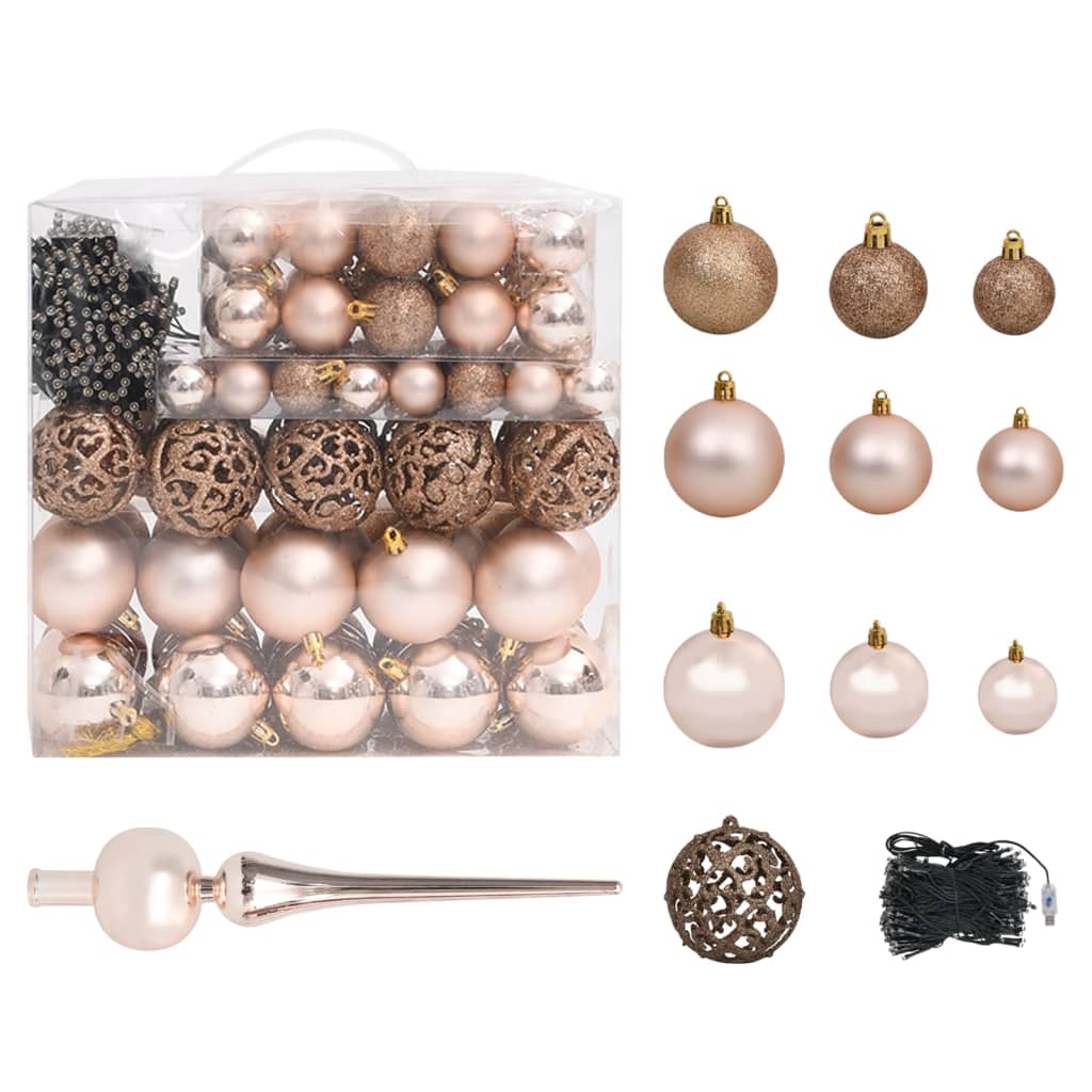 Set Albero Natale Artificiale con LED Palline e Pigne 210 cm  cod mxl 67951